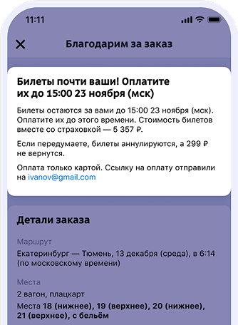 Не забудьте оплатить билет вовремя
